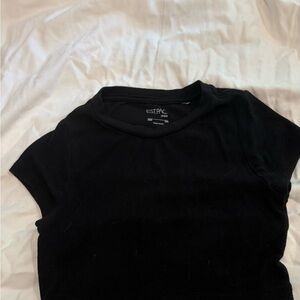 PacSun Black Fitted Cap Sleeve T-Shirt